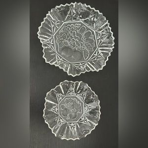 Pioneer Vintage Federal Glass Clear Pressed Glass Bowl Set of 2